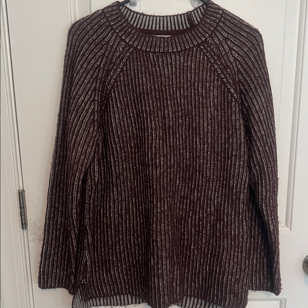 Maroon Ribbed Women's Sweater